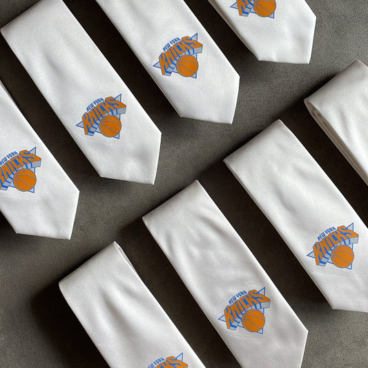 New York Knicks White Silk Tie