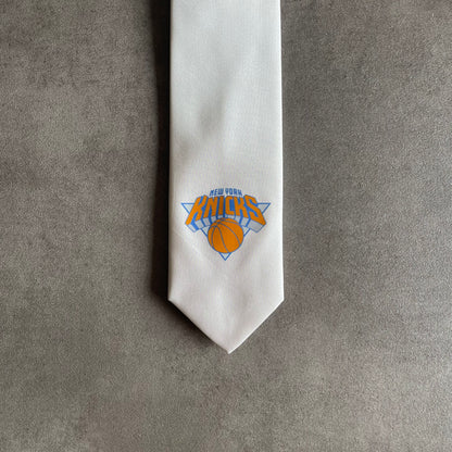 Cravatta New York Knicks in Seta Bianca